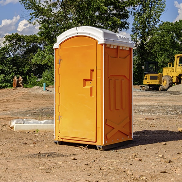 how often are the portable restrooms cleaned and serviced during a rental period in Wade